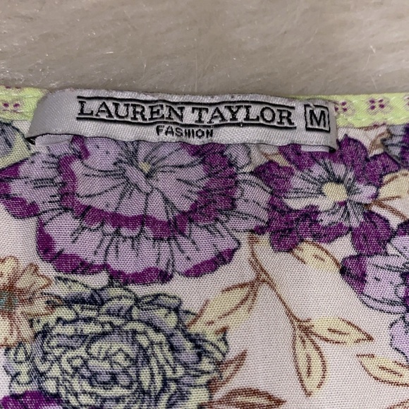 Lauren Taylor Short Sleeve Floral Dress - Picture 8 of 13